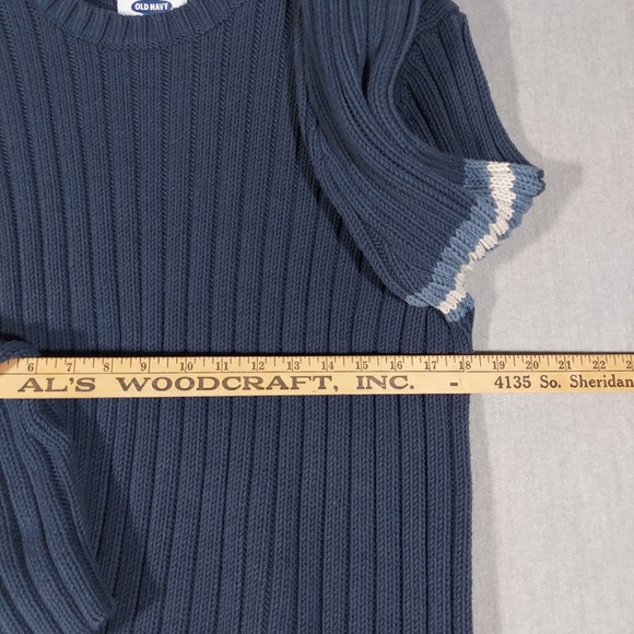 Old Navy Y2K Sweater Ribbed Varsity Striped Mens XXL Preppy Grandpacore Casual - Picture 11 of 14